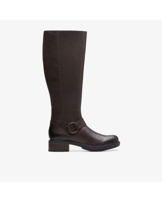Clarks Brown Hearth Rae Dark Leather Boots