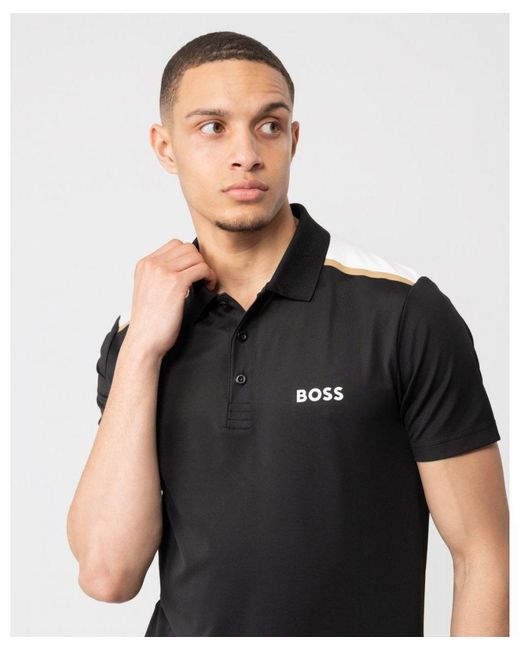 Boss Black Boss Paddy Tech Short Sleeve Performance-Stretch Polo for men