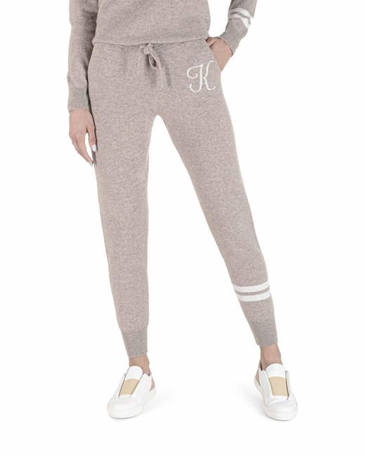 Crown of Edinburgh Cashmere Natural Track Pants Morningside K