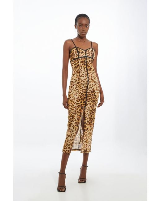 karen millen leopard print maxi dress Karen Millen Leopard Print Mesh Maxi Dress
