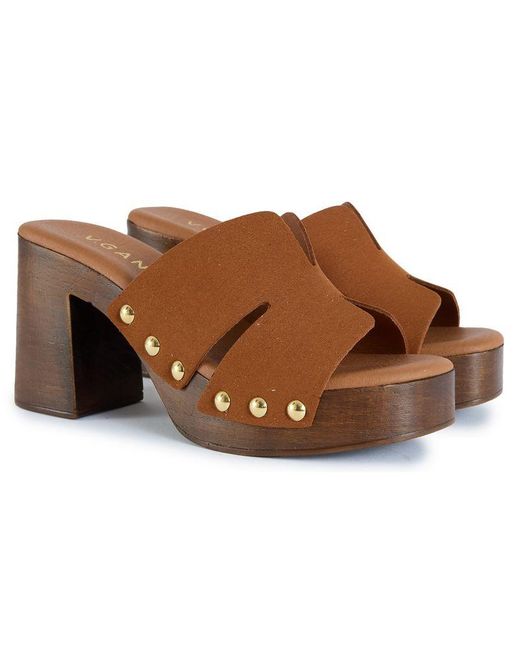 V.Gan Brown Vegan Oxi Clog Sandals