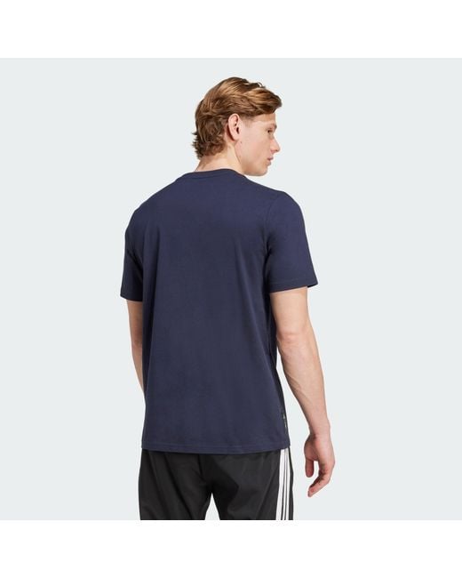 Adidas Originals Blue Real Madrid Seasonal Graphic Tee for men
