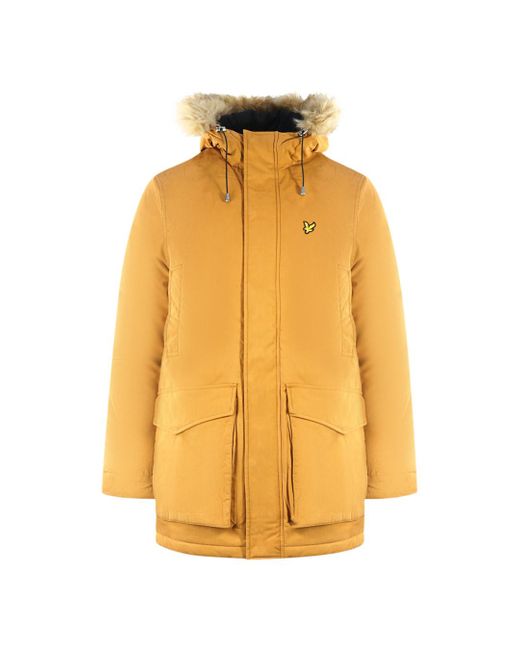 Lyle & Scott Yellow Winter Weight Microfleece Caramel Jacket for men