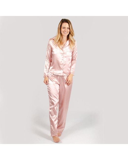 Boux Avenue Pink Satin Pyjama Set