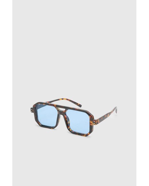 Boohoo Black Oversized Squared Lens Aviator Sunglasses