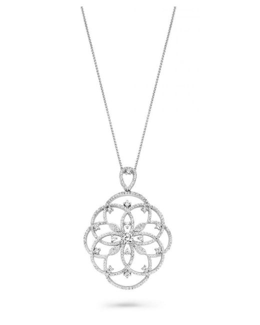 Orphelia White 925 Sterling Chain With Pendant