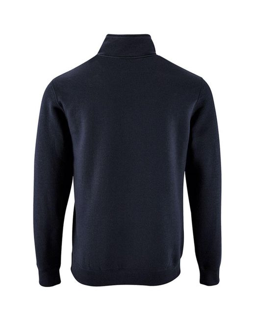 Sol's Blue Stan Contrast Zip Neck Sweatshirt (French) for men