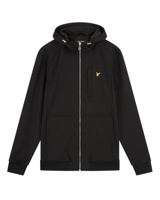 Lyle & Scott Black Branded Jet Softshell Jacket for men