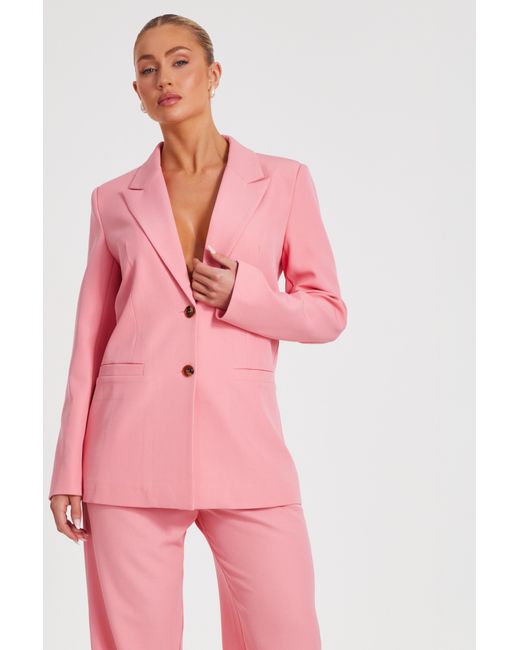 Quiz Pink Woven Blazer