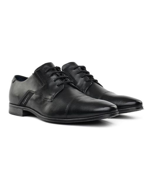 Bugatti Black Toe Cap Gusset Shoes for men