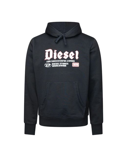 DIESEL Blue Over The Head Hoodie for men