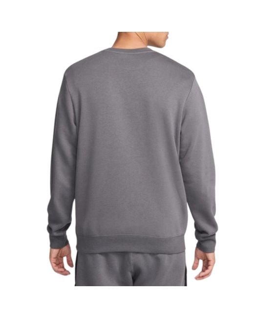 Nike Gray Large Swoosh Logo Jumper Cotton for men