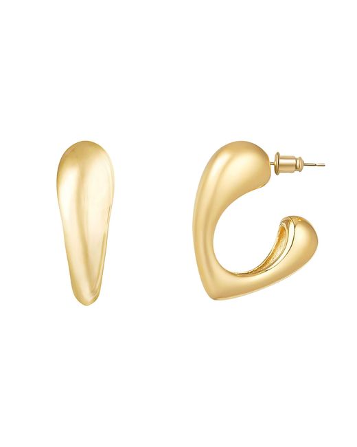 The Jewellery Stockroom Metallic Dome Heart Stud Hoops Plated