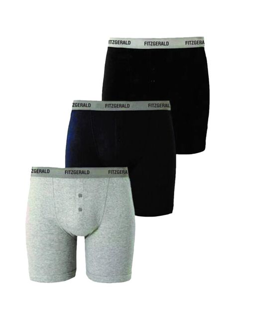 Fitzgerald London Black 3 Pack Boxer Shorts Plus Size Underwear for men