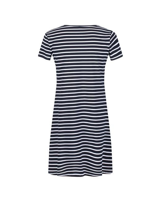 Regatta Blue Balia Crew Neck Short Sleeve Knee Length Dress