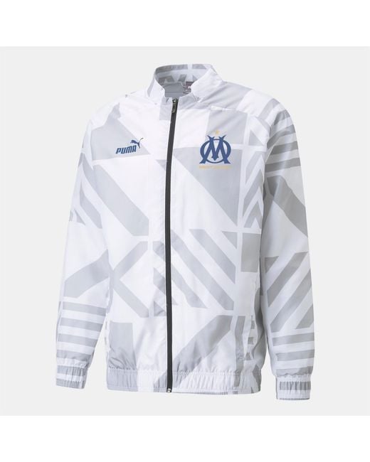 PUMA Blue De Marseille Fc Prematch Jacket for men