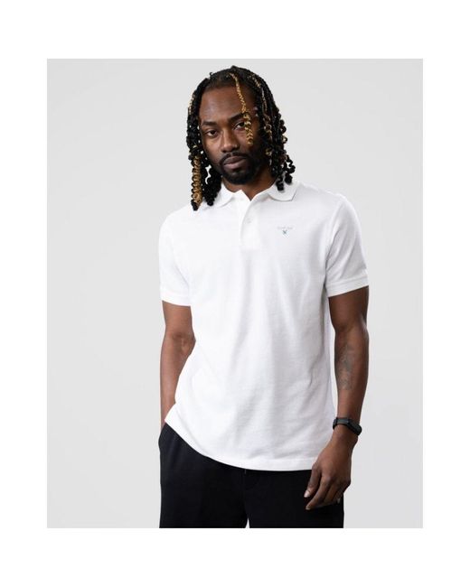 Barbour White Sports Polo for men