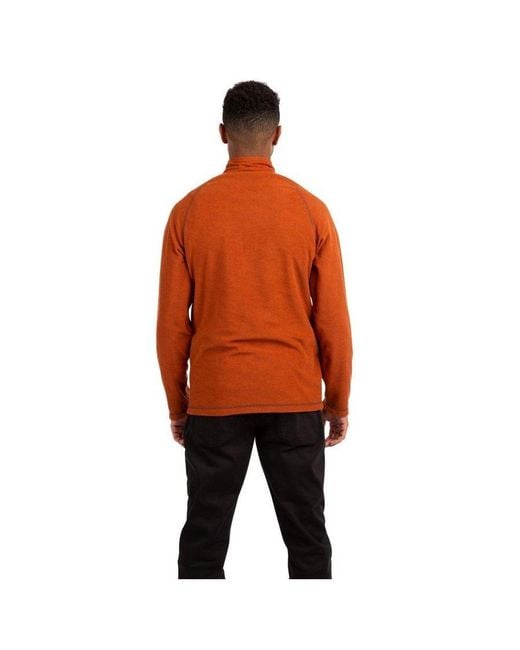 Trespass Orange Keynote Anti Pilling 1/4 Zip Fleece Top (Burnt) for men
