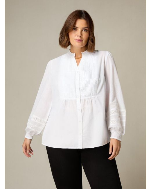 Live Unlimited White Pintuck Blouse