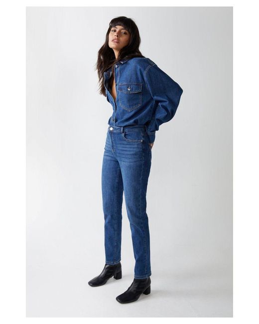 Warehouse Blue Comfort Stretch Slim Leg Jeans