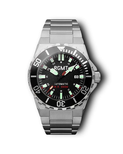 RGMT Gray Superav Japanese Automatic 46mm Black Watch With Stainless Steel Bracelet Stainless Steel for men