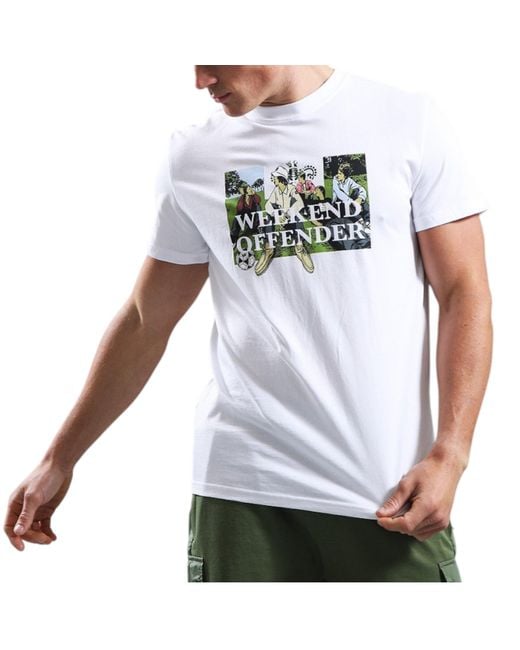 Weekend Offender White T Shirt Crew Neck Short Sleeve Hymns Summer Tee for men