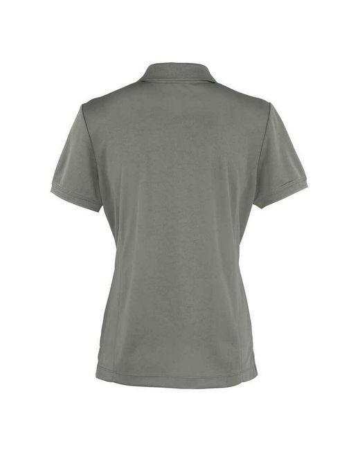 PREMIER Gray Ladies Coolchecker Pique Polo Shirt (Dark)