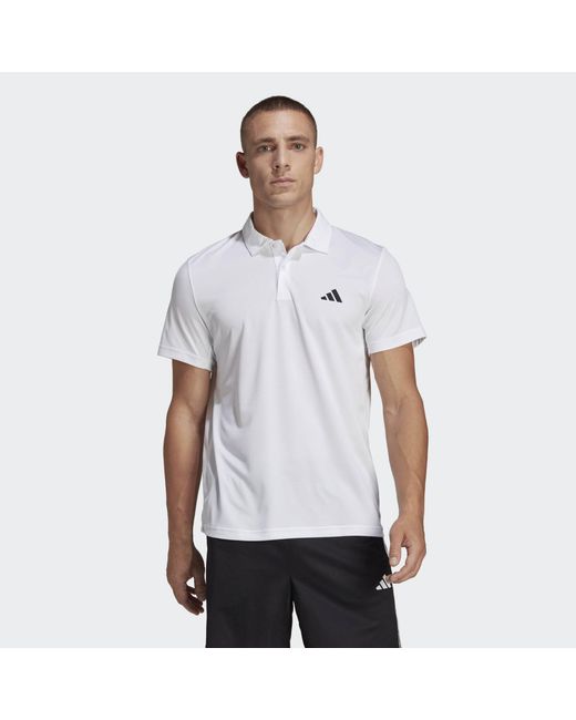 Adidas Originals White Train Essentials Training Polo Shirt for men