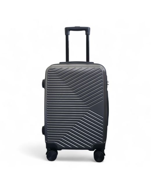 Infinity Leather Blue Hard Shell Cabin 48 X 37 X 20 Cm Secure Luggage Suitcase Suitable For Easyjet, Ryanair