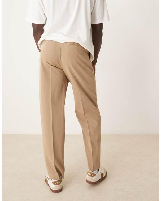 ASOS Natural Balloon Suit Trousers for men