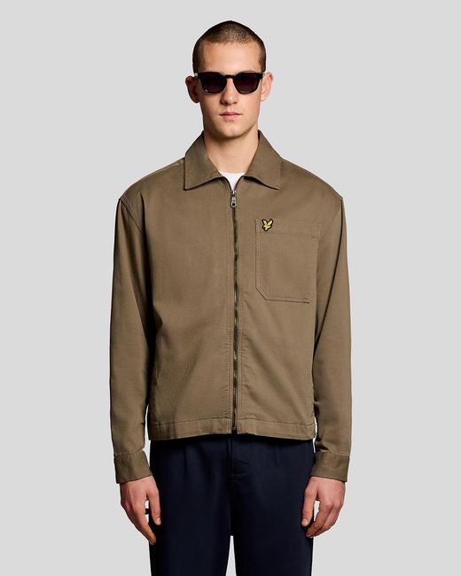 Lyle & Scott Natural Enzyme Wash Zip Overshirt for men