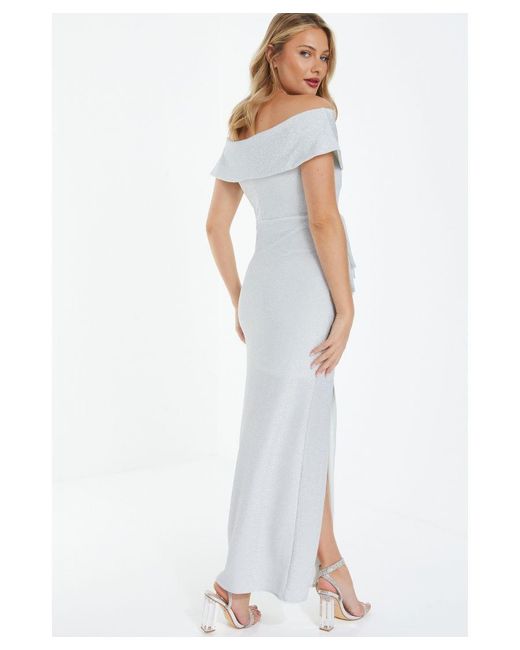 Quiz black glitter hotsell bardot maxi dress