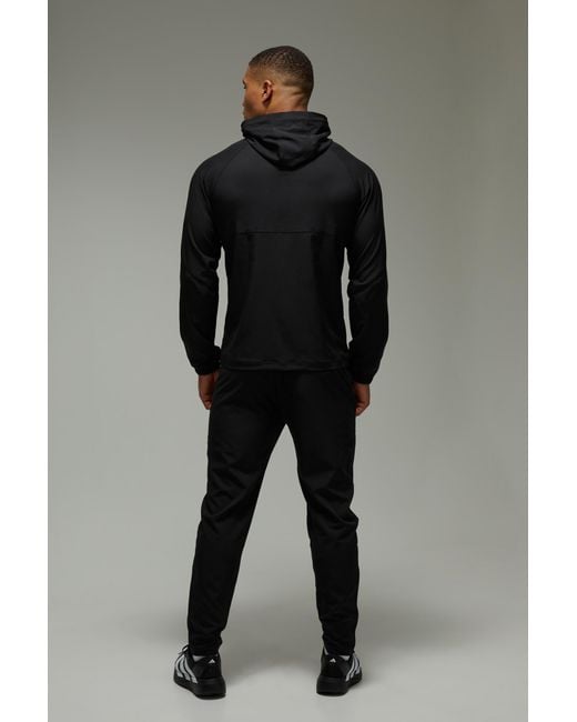BoohooMAN Gray Active Neon Logo Windbreaker for men