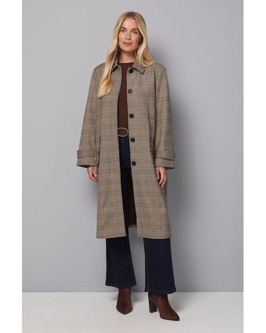 Wallis Multicolor Petite Check Button Coat
