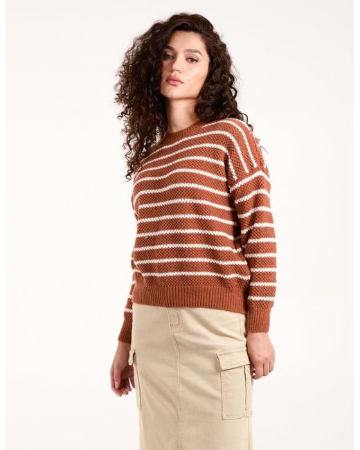 Blue Vanilla Textured Stripe Jumper
