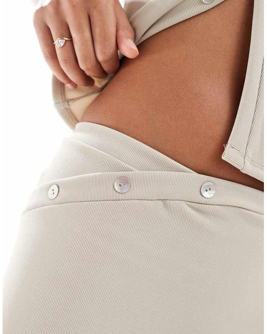 ASOS White Co-Ord Ribbed Maxi Skirt With Side Split