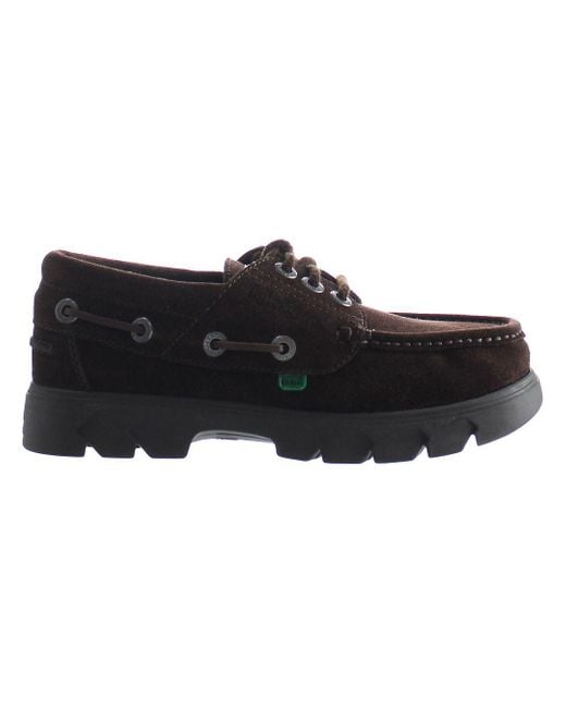 Kickers Black Lennon Dark Shoes Leather for men