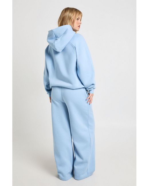 Boohoo Blue Petite Pintuck Detail Straight Leg Jogger