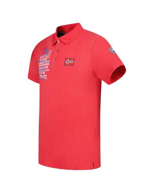 GEOGRAPHICAL NORWAY Red Short-Sleeved Polo Shirt Sy1309Hgn for men