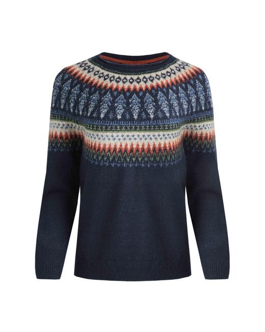 Weird Fish Blue Ladies Lowell Fair Isle Eco Friendly Jumper