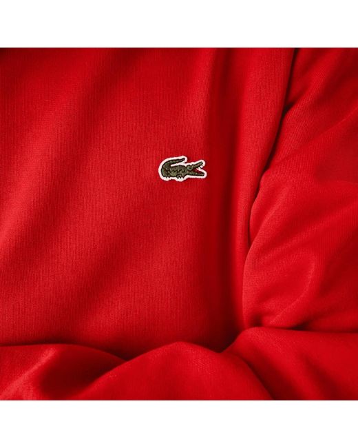 Lacoste Red Crew Neck Sweatshirt Cotton for men