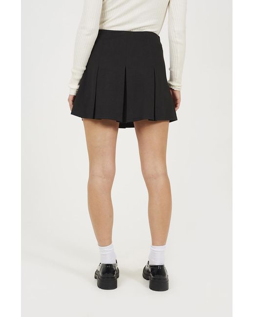 Brave Soul Black Soft Jersey Pleated Mini Skirt