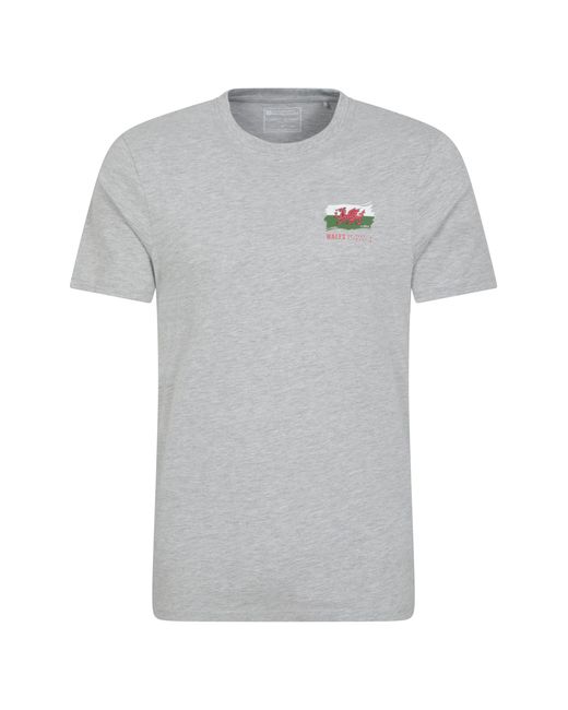 Mountain Warehouse Gray Regional Wales T-Shirt Breathable Casual Everyday Tee Cotton for men