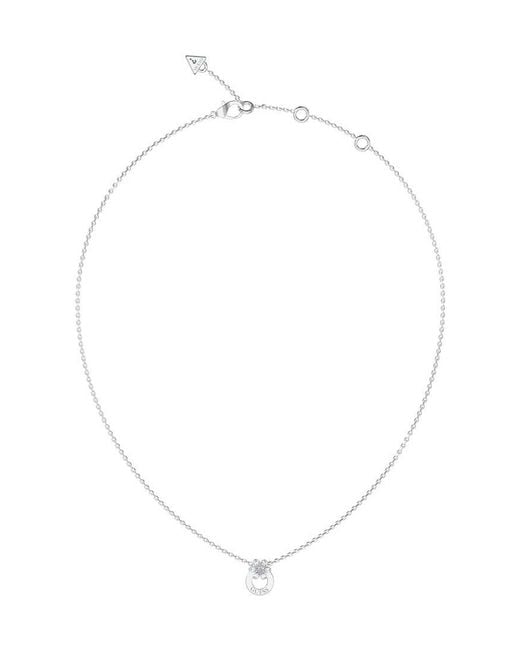 Guess White Ubn05107Rh Ladies Lily Necklace