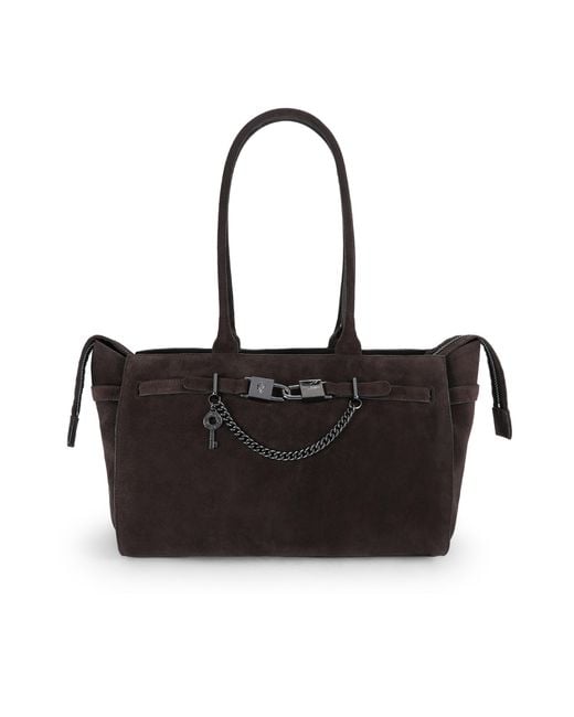 Kurt Geiger Black Suede Kingsley Shopper Bag