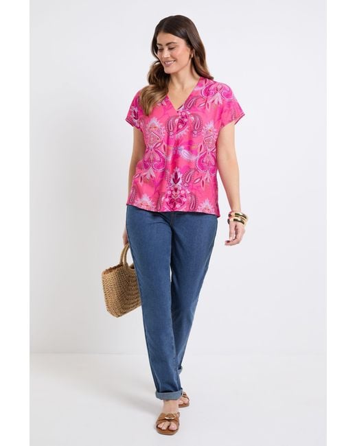 Wallis Pink Paisley Overhead Shirt
