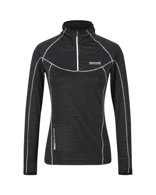 Regatta Black Ladies Yonder Half Zip Long Sleeve Moisture Wicking Top