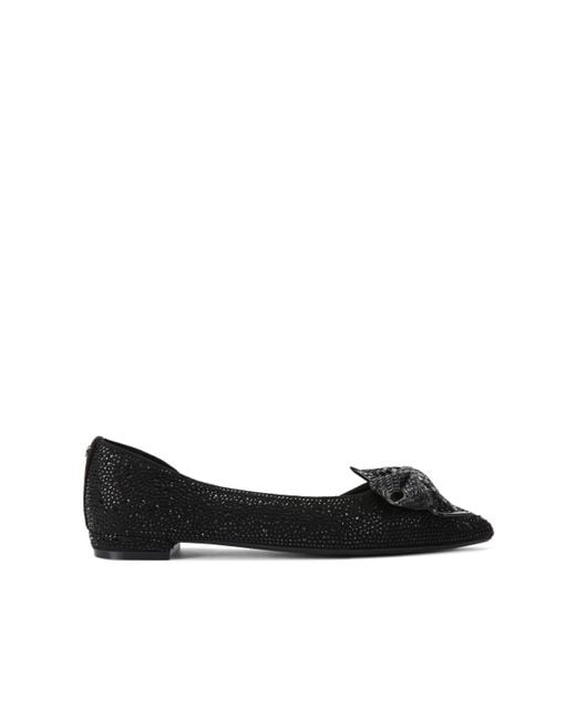 Carvela Kurt Geiger Black Flats Combination Regal Bow