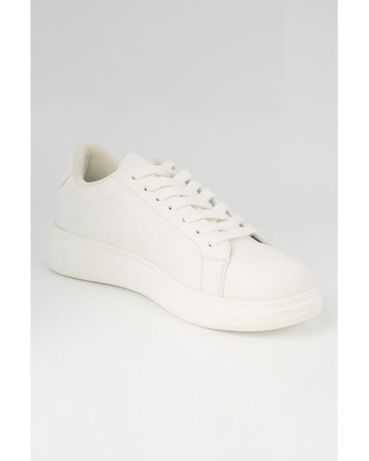 Brave Soul Natural Faux Leather Chunky Sole Lace Up Trainer for men