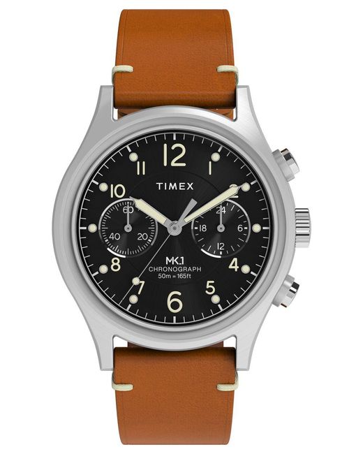 Timex Brown Military Mk1 Watch Tw2Y71100 Leather for men
